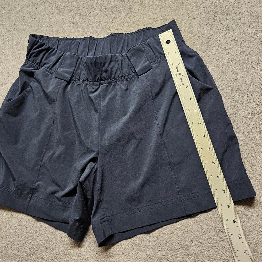 Athleta Athletic Shorts Womens 6 Navy Gym Training Workout Elastic Waist Pull On